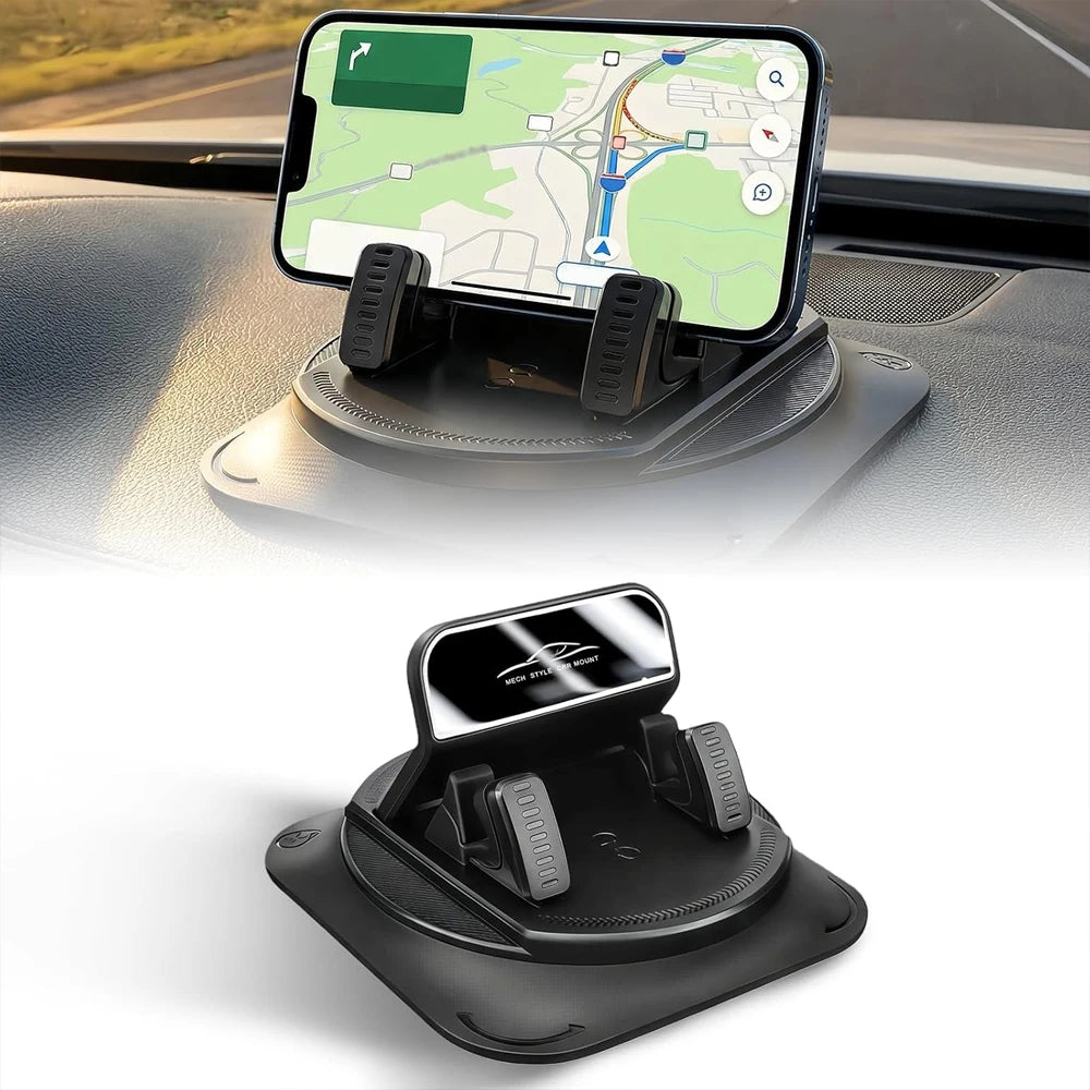 Dashboard Car Phone Holder – 360° Rotating One-Hand Mount