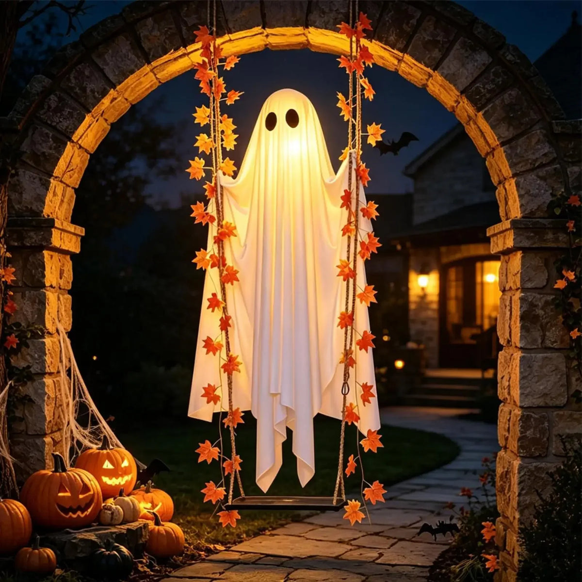 Swinging Ghost Halloween Light With Remote Control