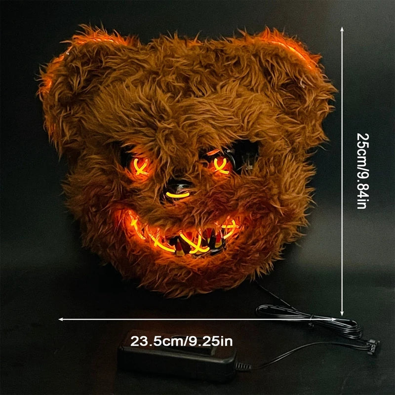 Bear With Light Color LED Halloween Animal Mask Full Head Cover Cosplay
