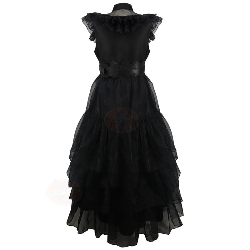 Gothic Black Wednesday Style Cosplay Dress Costume