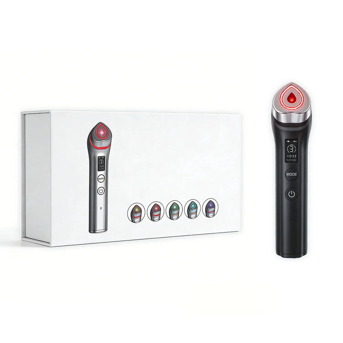 black Color LED Facial Lifting Device – 5-Mode Skin Firming & Pore Care