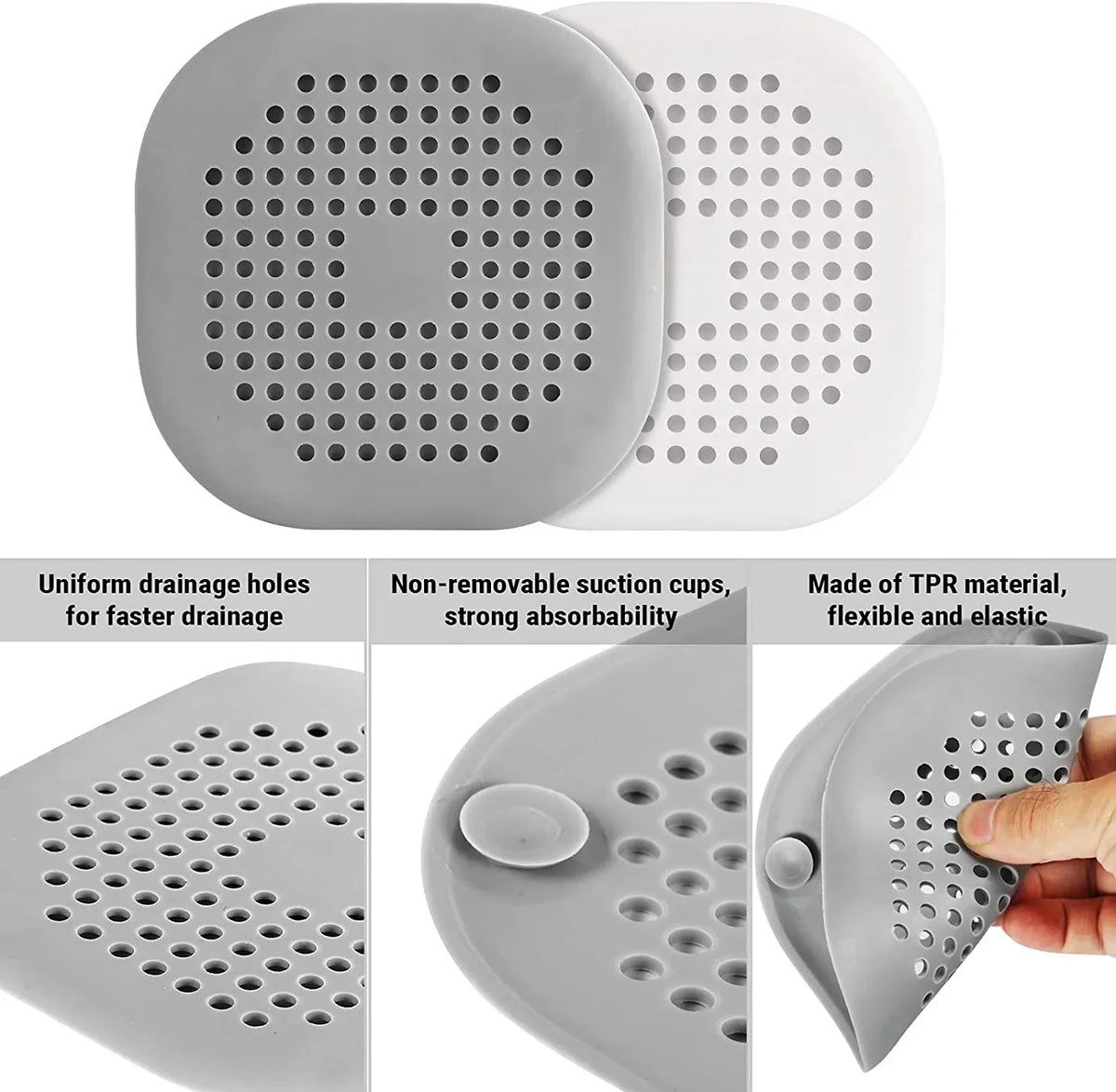 Silicone Shower Drain Hair Catcher Sink Strainer