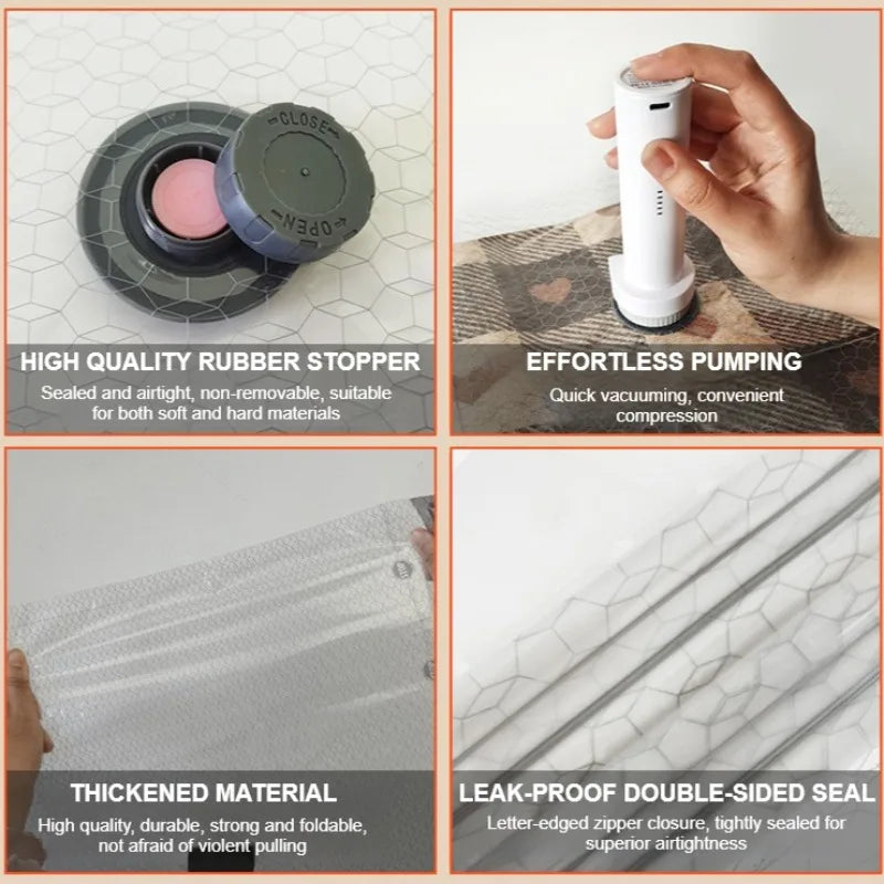 Travel Vacuum Storage Bag Set With Cordless Air Pump