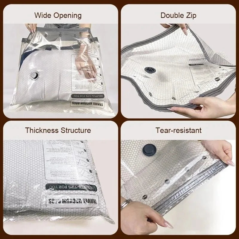 Travel Vacuum Storage Bag Set With Cordless Air Pump