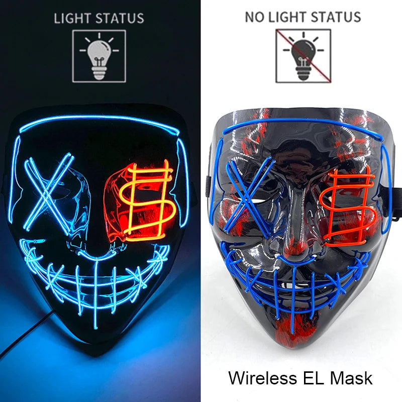 style 26 Color LED Purge Style Halloween Mask – Light Up Party Cosplay