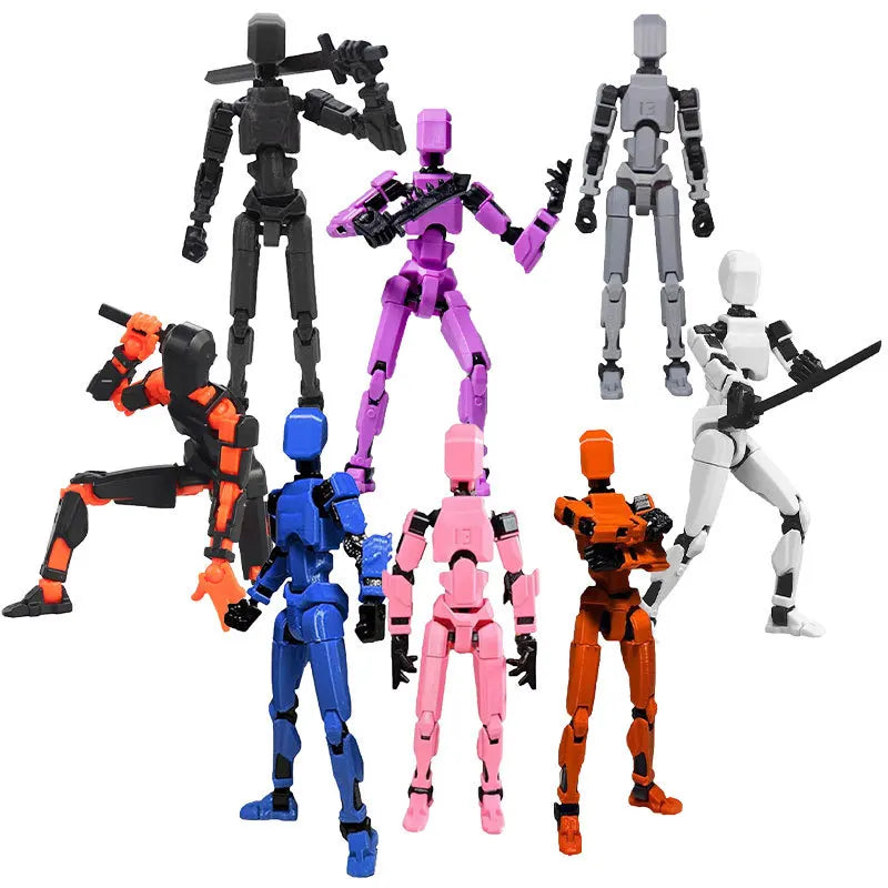 Poseable 13-Joint Robot Action Figure With Dog Companion