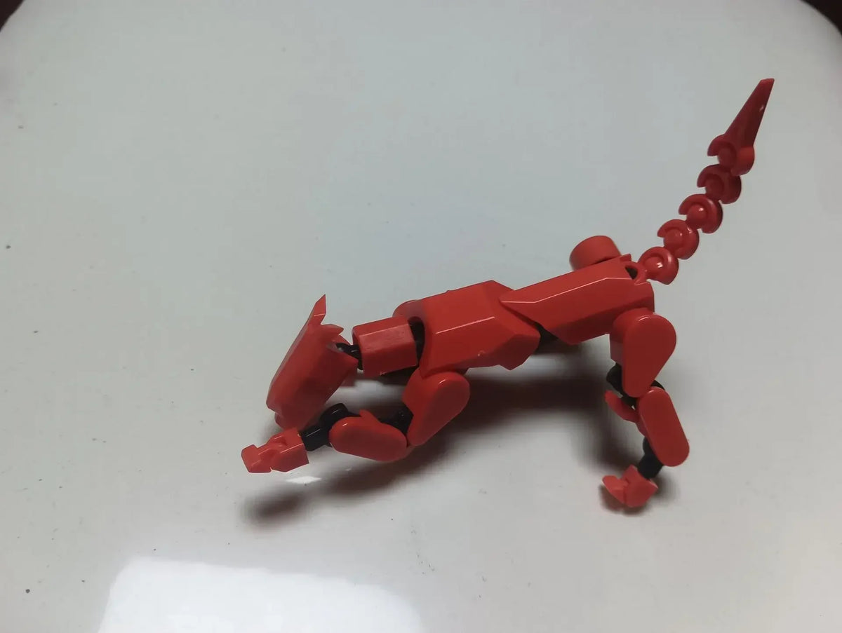 red dog Color Poseable 13-Joint Robot Action Figure With Dog Companion