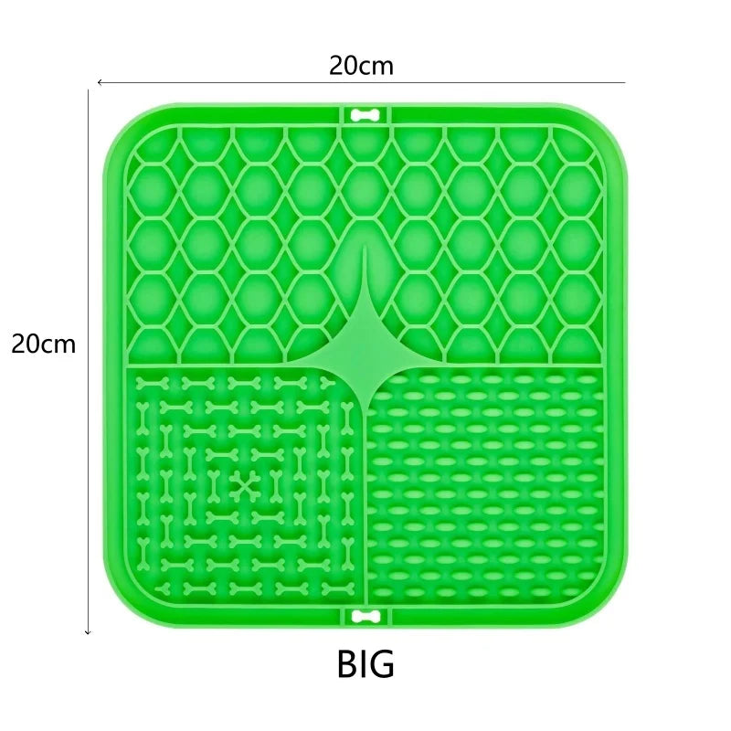 Green(20x20cm) Color Pet Lick Mat Slow Feeder For Dogs And Cats – Anti-Choking