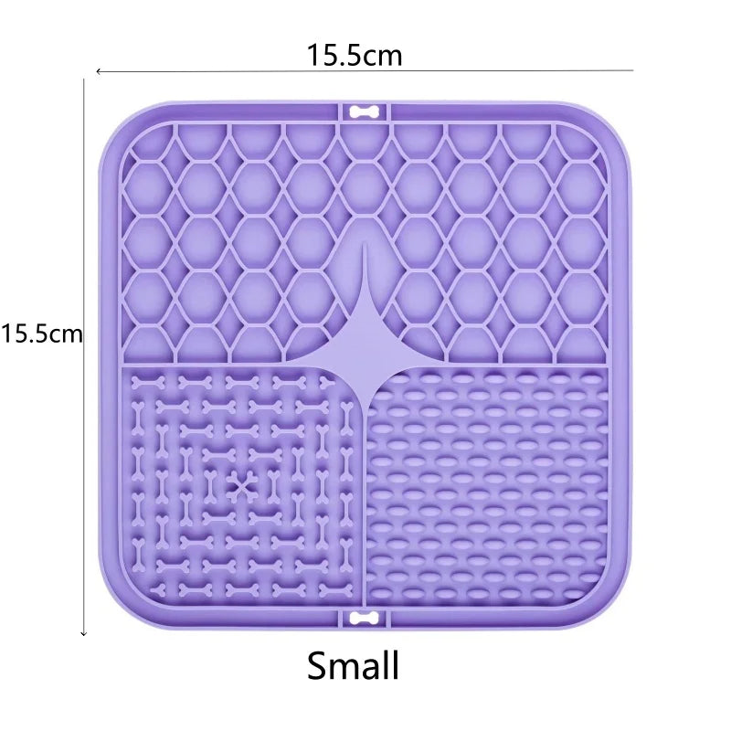 Purple(15.5x15.5cm) Color Pet Lick Mat Slow Feeder For Dogs And Cats – Anti-Choking