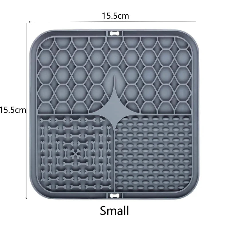 Grey(15.5x15.5cm) Color Pet Lick Mat Slow Feeder For Dogs And Cats – Anti-Choking