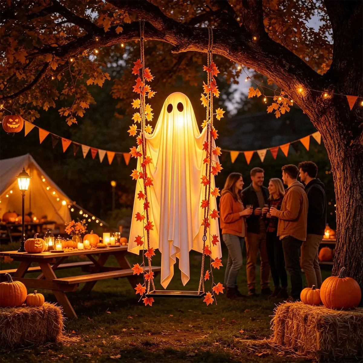 Swinging Ghost Halloween Light With Remote Control