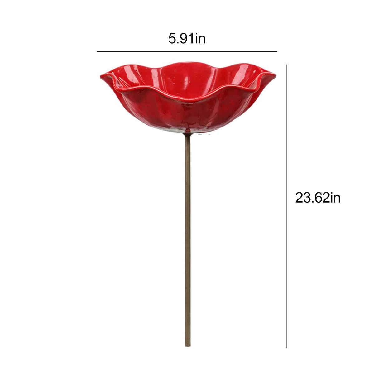 D Color Metal Flower Bird Bath Stake – Pollinator Water Feeder