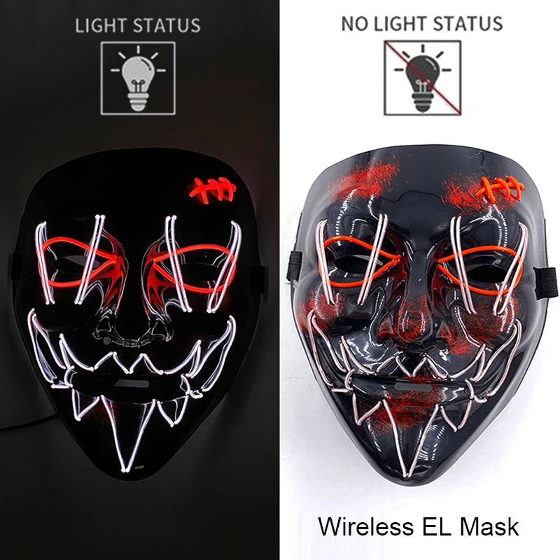style 15 Color LED Purge Style Halloween Mask – Light Up Party Cosplay