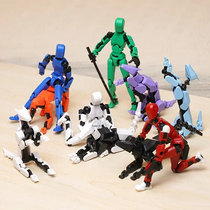 Poseable 13-Joint Robot Action Figure With Dog Companion