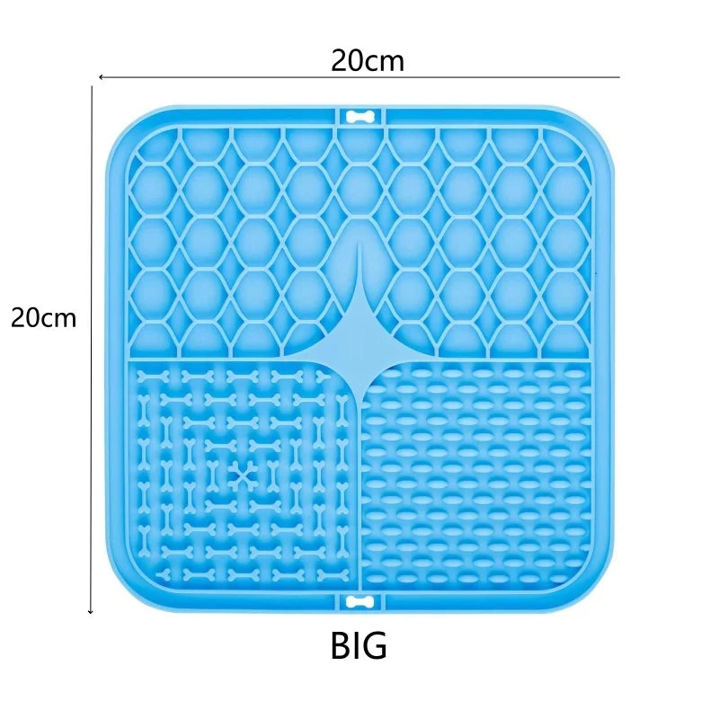 Blue(20x20cm) Color Pet Lick Mat Slow Feeder For Dogs And Cats – Anti-Choking
