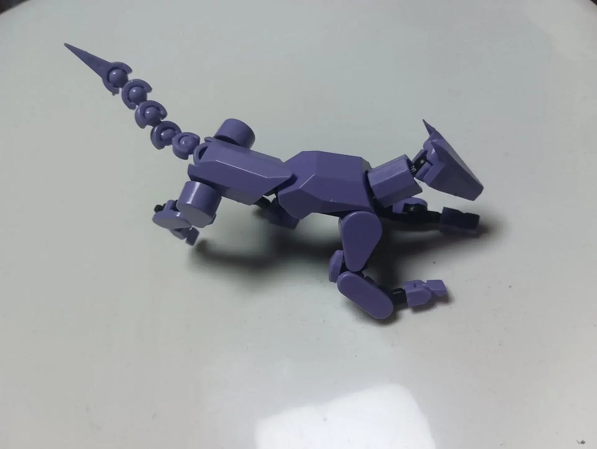 purple dog Color Poseable 13-Joint Robot Action Figure With Dog Companion