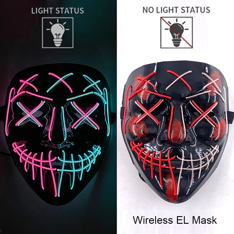 style 13 Color LED Purge Style Halloween Mask – Light Up Party Cosplay