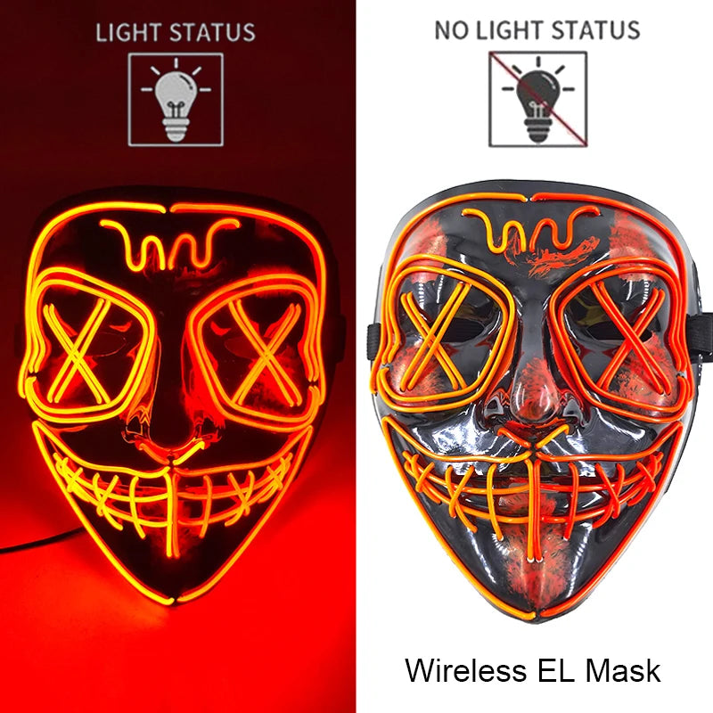 style 19 Color LED Purge Style Halloween Mask – Light Up Party Cosplay