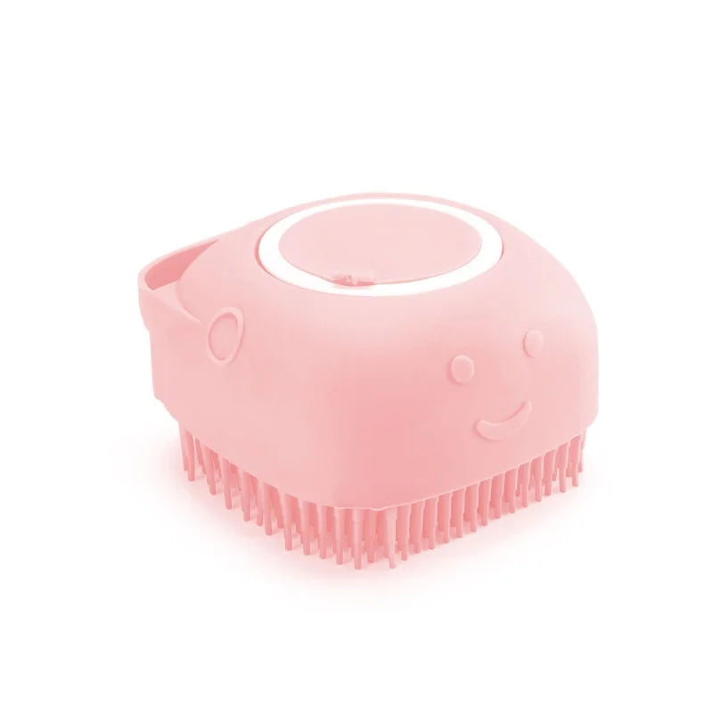 Pink A Color Silicone Pet Bath Grooming Glove Brush – Gentle Massage