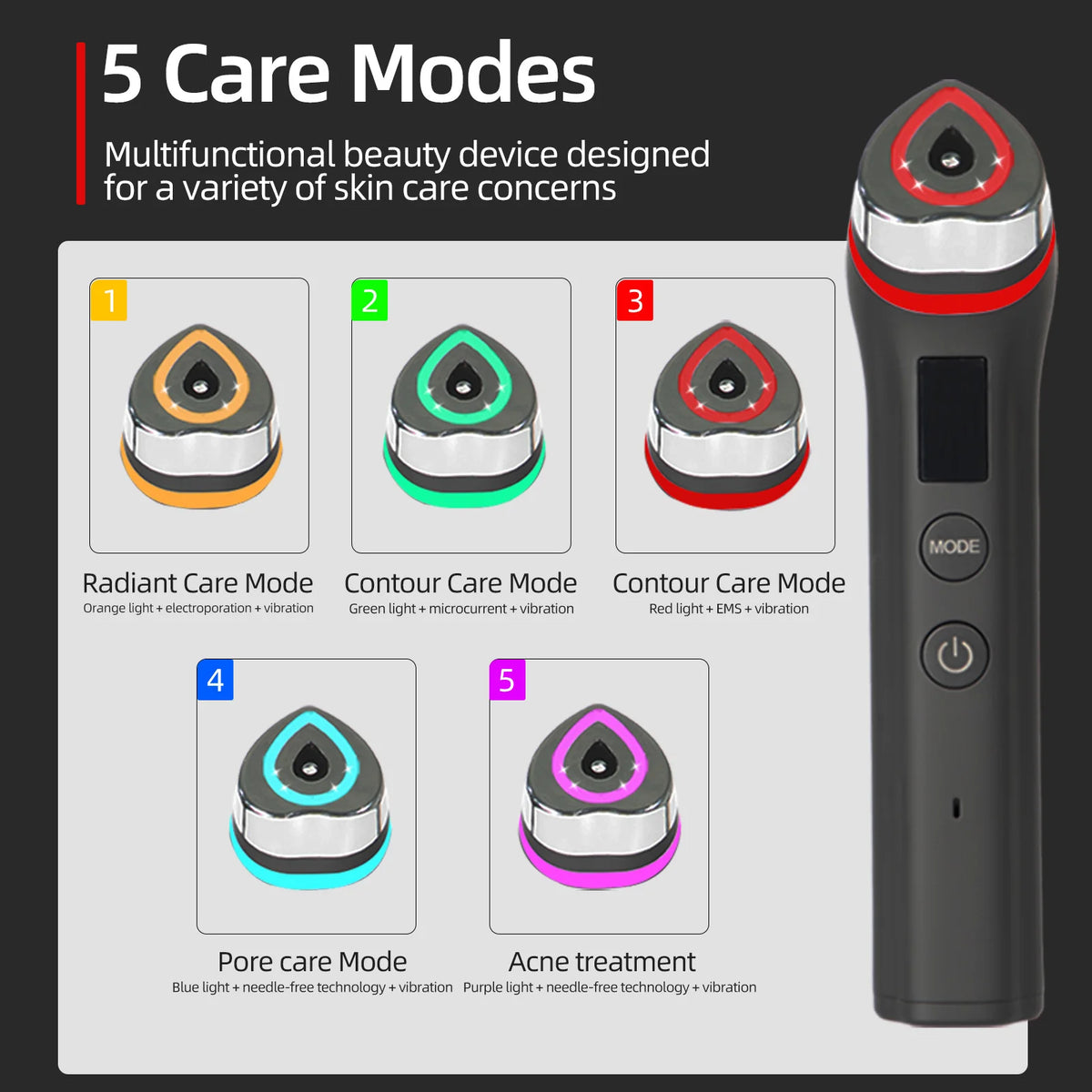 LED Facial Lifting Device – 5-Mode Skin Firming & Pore Care