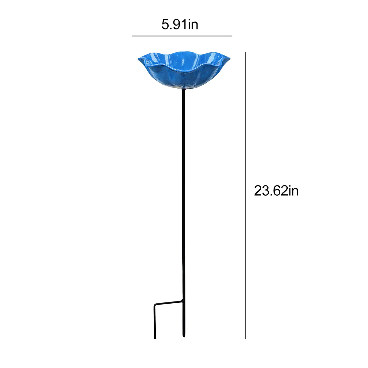 E Color Metal Flower Bird Bath Stake – Pollinator Water Feeder