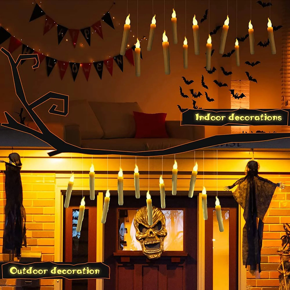 Halloween LED Floating Candles With Remote Control
