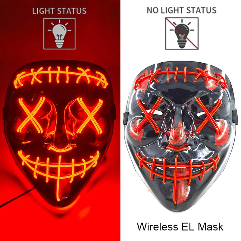 style 11 Color LED Purge Style Halloween Mask – Light Up Party Cosplay