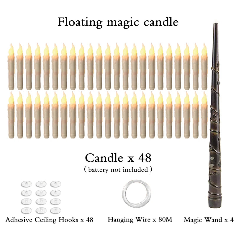 White Warm-48pcs Color Halloween LED Floating Candles With Remote Control
