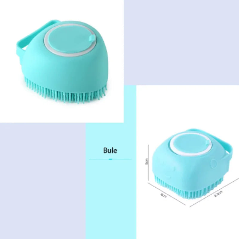 Blue 2PCS Color Silicone Pet Bath Grooming Glove Brush – Gentle Massage