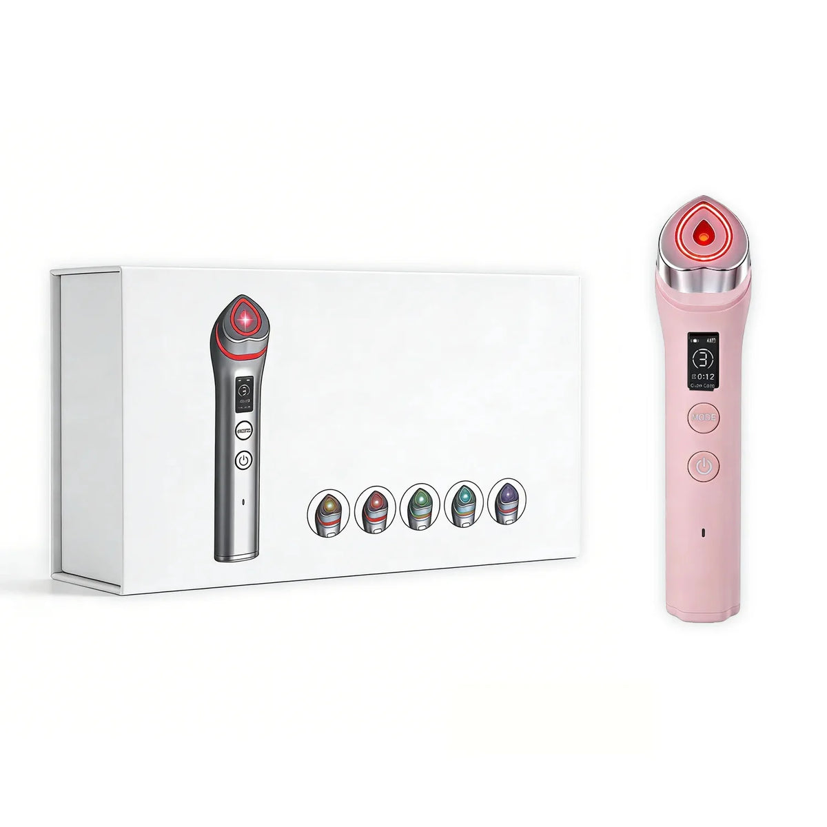 Pink Color LED Facial Lifting Device – 5-Mode Skin Firming & Pore Care