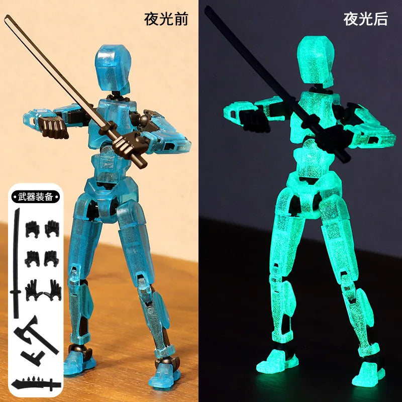Poseable 13-Joint Robot Action Figure With Dog Companion