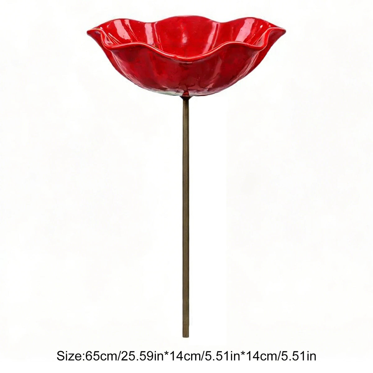 A Color Metal Flower Bird Bath Stake – Pollinator Water Feeder