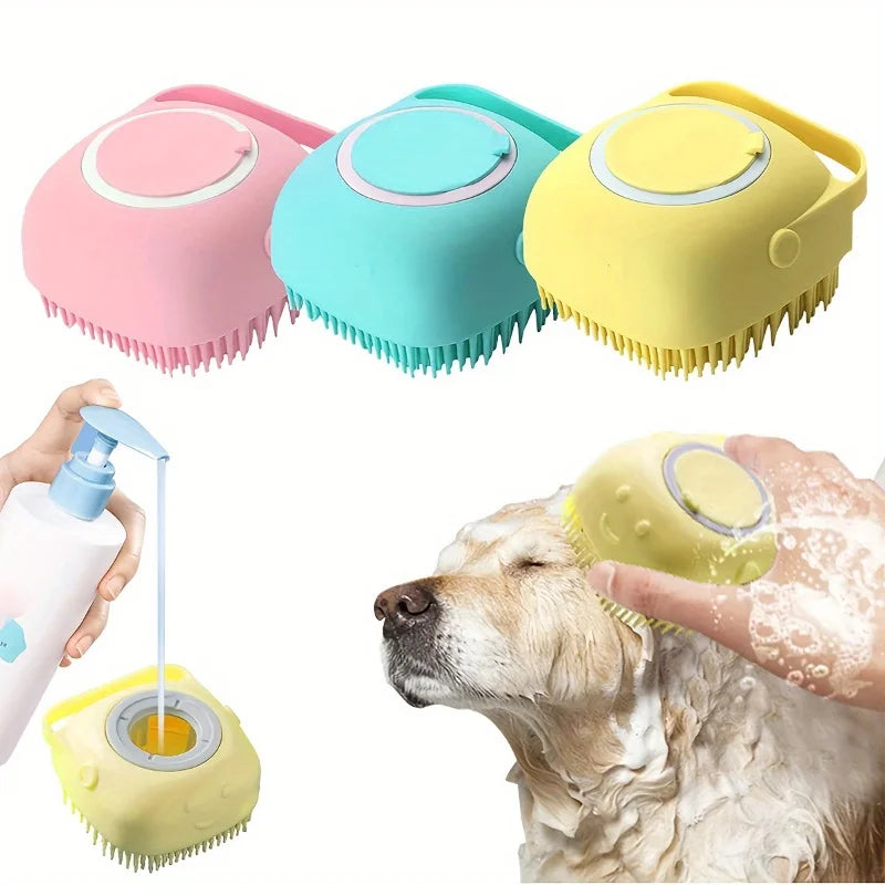 Silicone Pet Bath Grooming Glove Brush – Gentle Massage