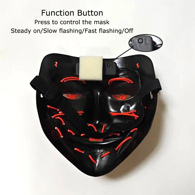 LED Purge Style Halloween Mask – Light Up Party Cosplay