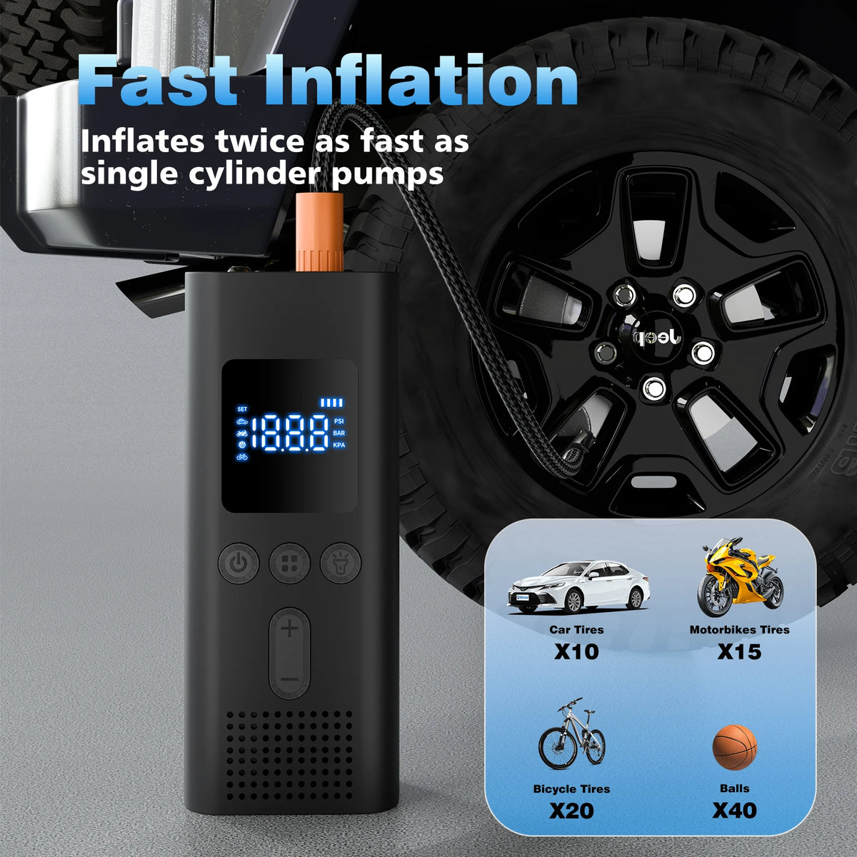 Cordless Digital Tire Inflator Air Pump 150 PSI