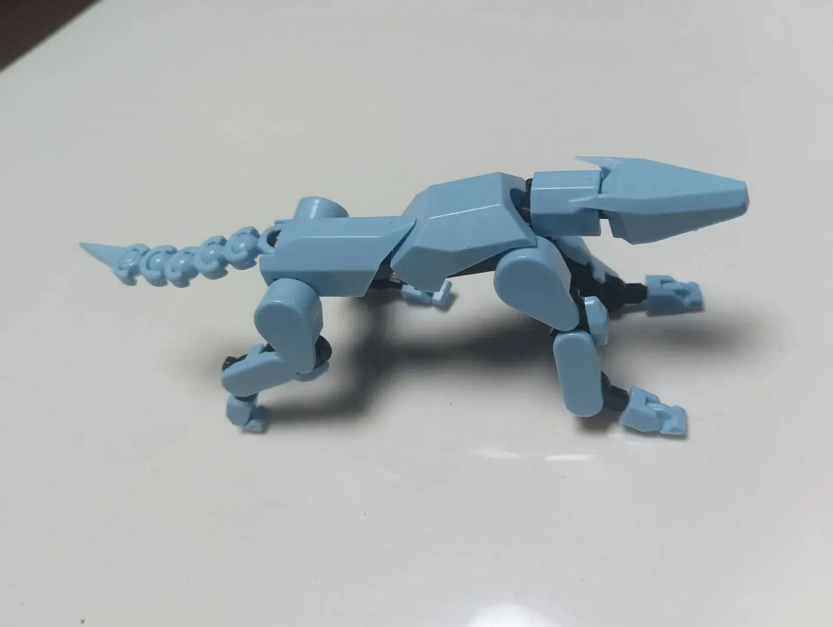 blue dog0 Color Poseable 13-Joint Robot Action Figure With Dog Companion