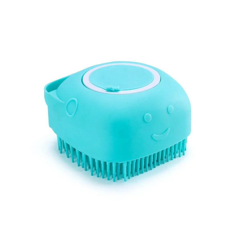 Blue A Color Silicone Pet Bath Grooming Glove Brush – Gentle Massage