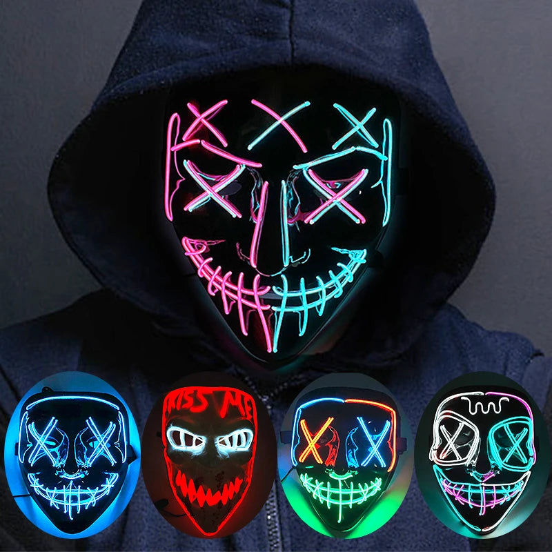 LED Purge Style Halloween Mask – Light Up Party Cosplay