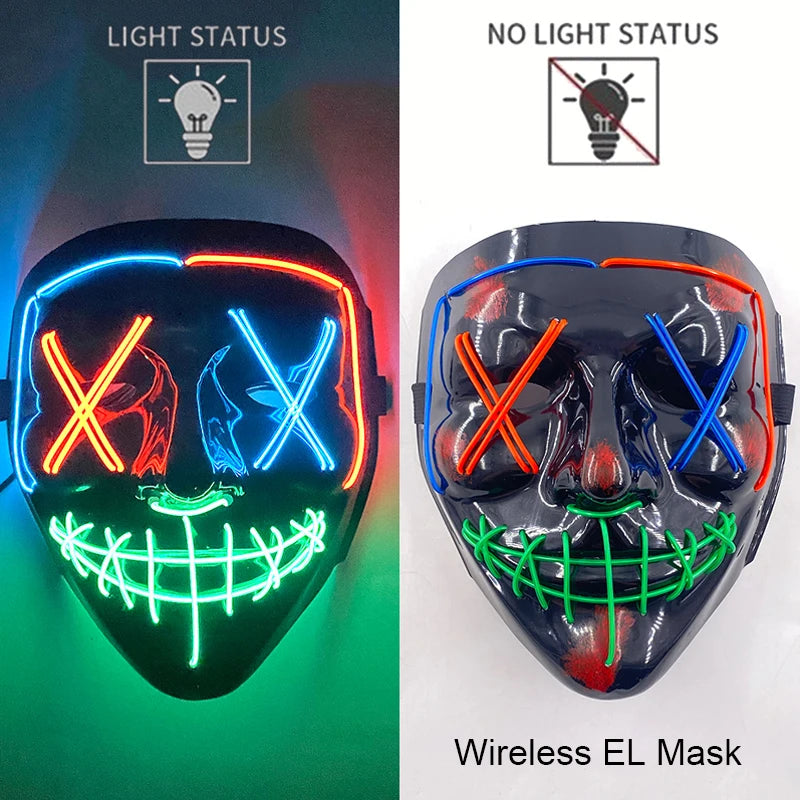 style 23 Color LED Purge Style Halloween Mask – Light Up Party Cosplay