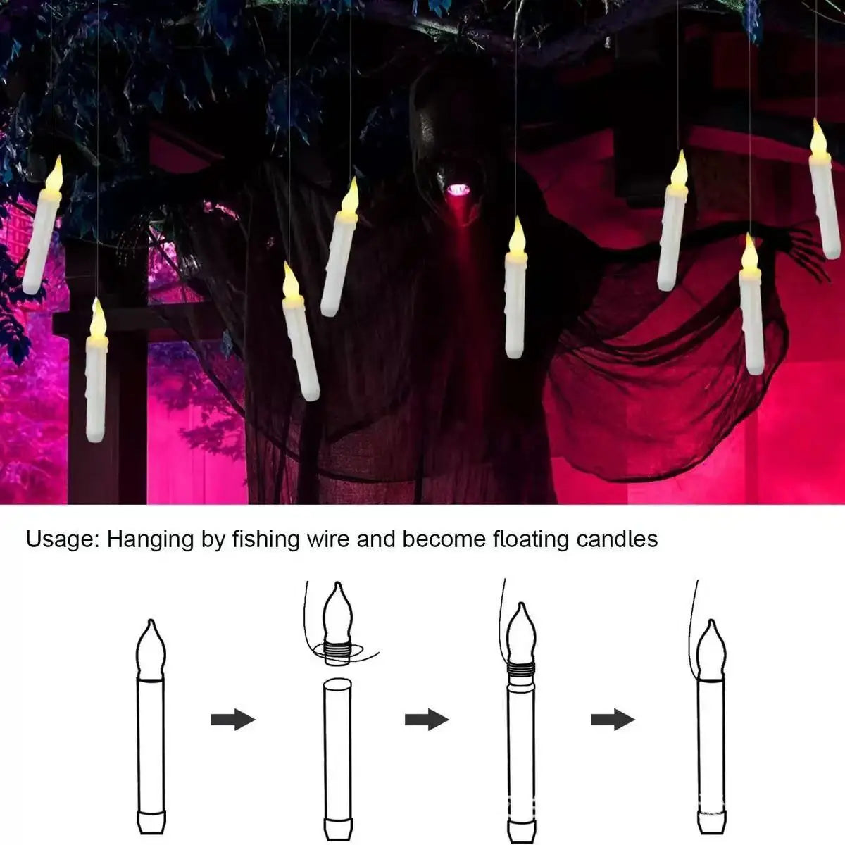 Halloween LED Floating Candles With Remote Control