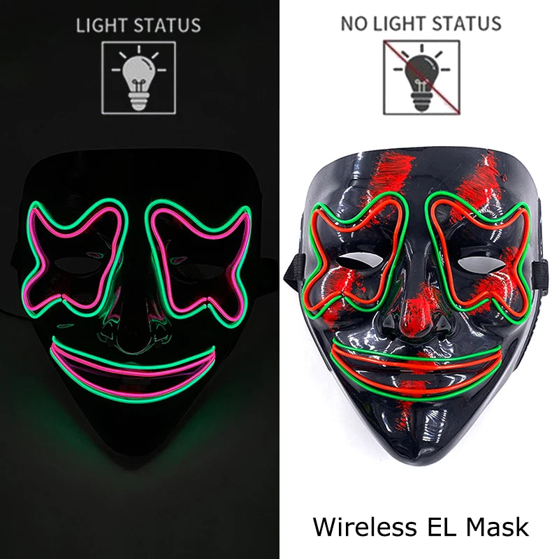 style 9 Color LED Purge Style Halloween Mask – Light Up Party Cosplay