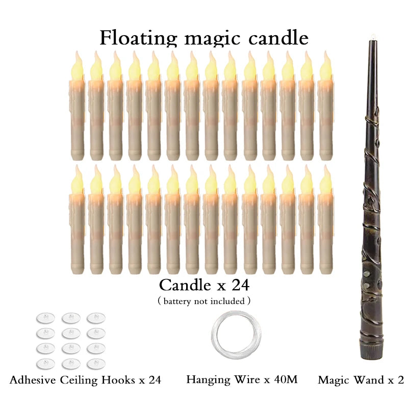 White Warm-24pcs Color Halloween LED Floating Candles With Remote Control