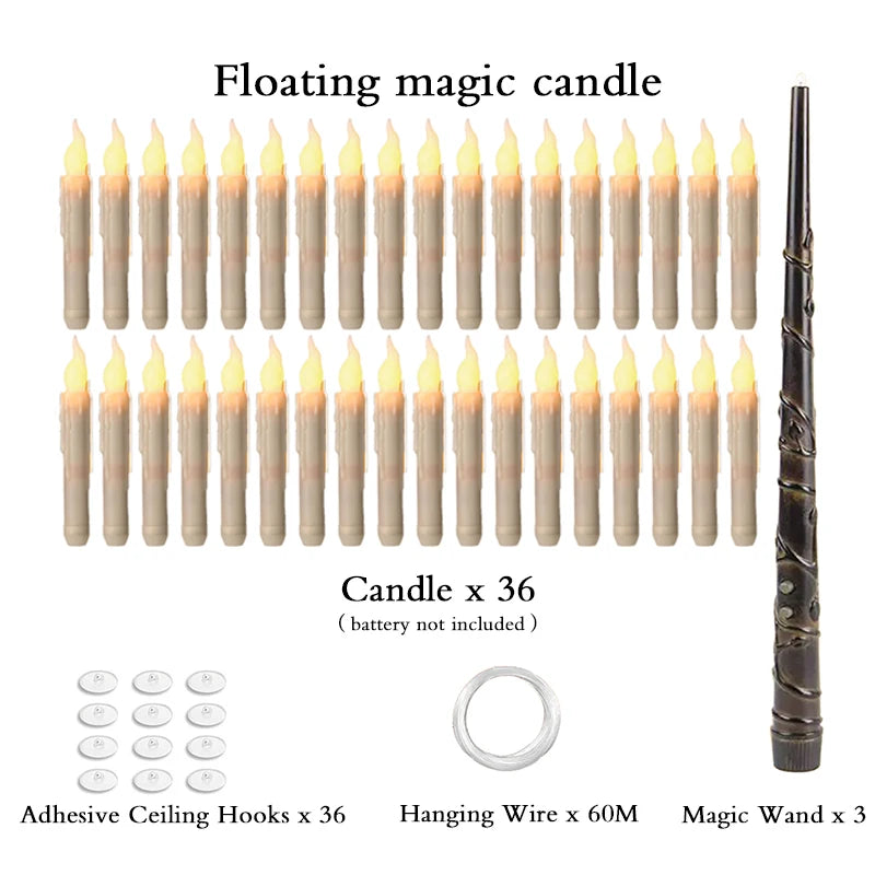White Warm-36pcs Color Halloween LED Floating Candles With Remote Control
