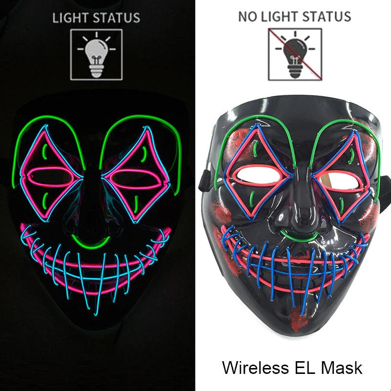 style 5 Color LED Purge Style Halloween Mask – Light Up Party Cosplay