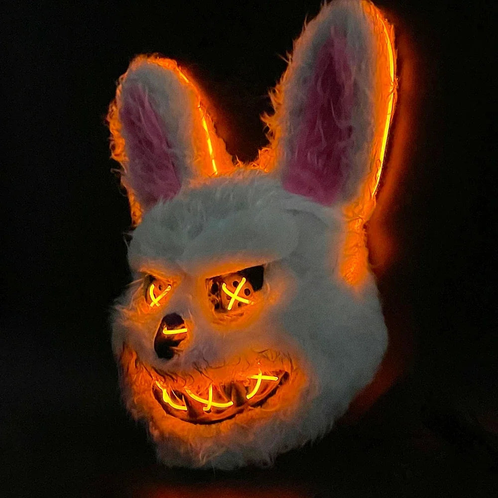 Rabbit With Light Color LED Halloween Animal Mask Full Head Cover Cosplay