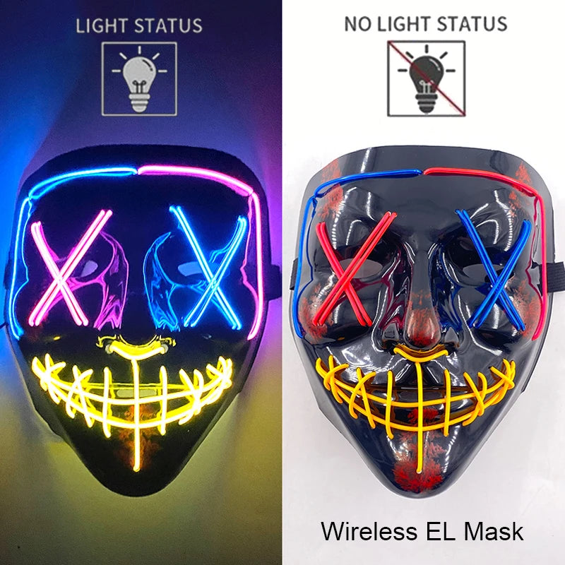 style 22 Color LED Purge Style Halloween Mask – Light Up Party Cosplay