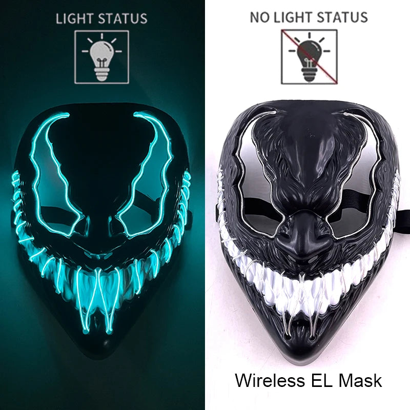 style 24 Color LED Purge Style Halloween Mask – Light Up Party Cosplay