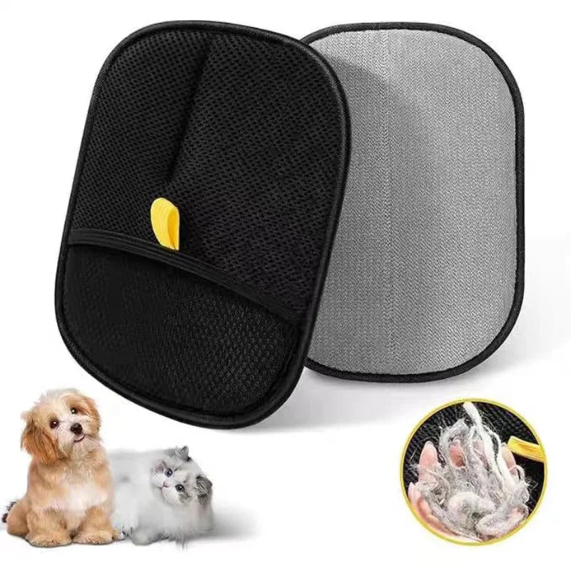 Basics 2pcs Color Double-Sided Pet Grooming Glove – Hair Removal & Massage