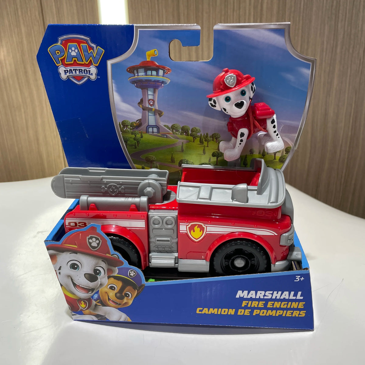 marshall Color Paw Patrol Vehicle & Pup Figure Toy Set For Kids
