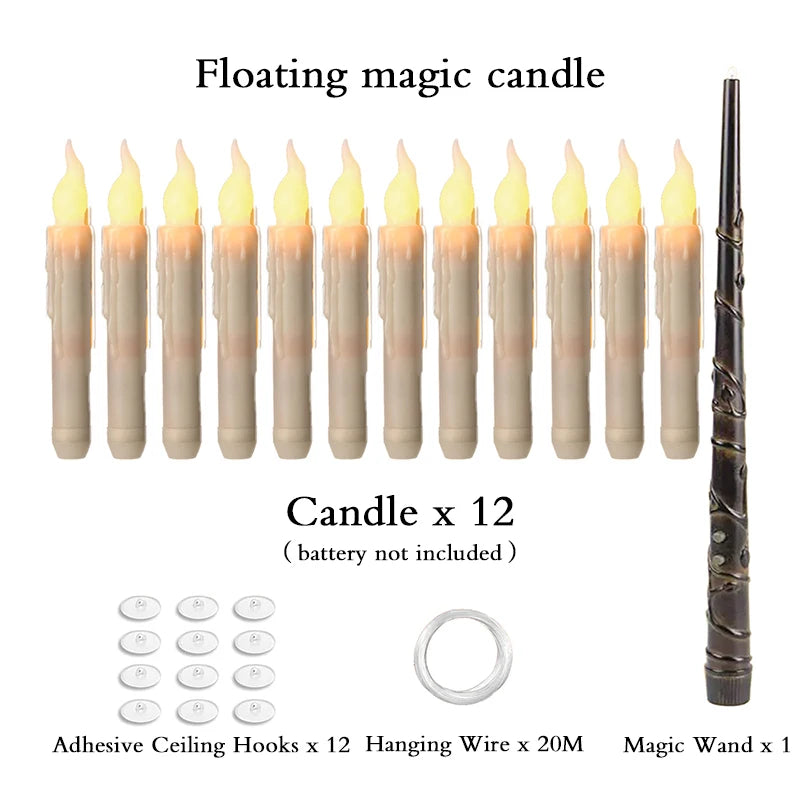 White Warm-12pcs Color Halloween LED Floating Candles With Remote Control
